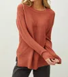 Be Cool Boyfriend Fit Sweater In Brick In Red