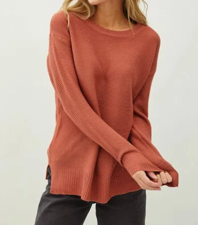 Be Cool Boyfriend Fit Sweater In Brick In Red
