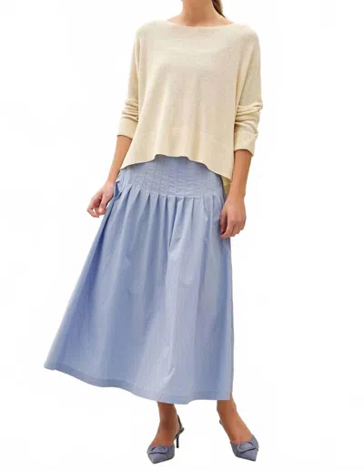 Be Cool Breezy Boatneck Sweater In Cream In White