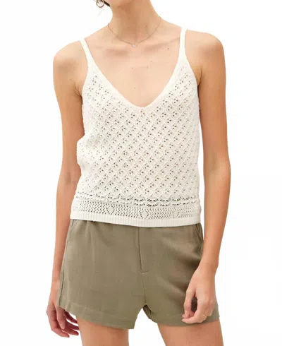 Be Cool Brynne Knit V-neck Tank Top In Ivory In White