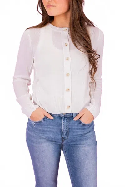 Be Cool Button Up Cardigan In White
