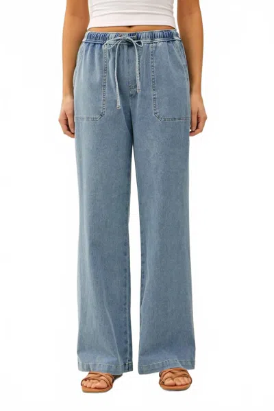 Be Cool Cassidy Knit Denim Pants In Blue