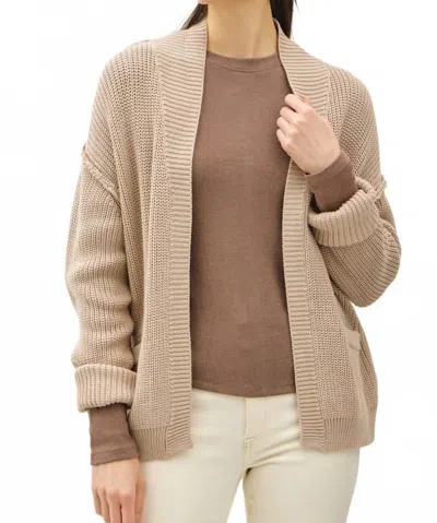 Be Cool Chunky Knit Cardigan With Pockets In Beige In Neutral