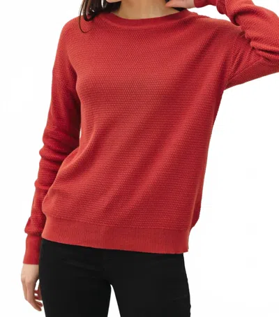 Be Cool Classic Drop Shoulder Sweater In Crimson In Pink