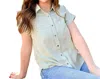 BE COOL CLASSIC EVERYDAY BUTTON UP TOP IN SAGE