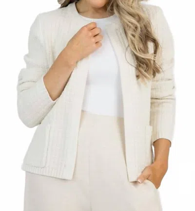 Be Cool Classic Open Front Cardigan In Ivory In White