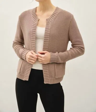 Be Cool Cloud Nine Open-knit Cardigan In Mocha In Purple