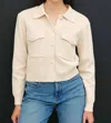 Be Cool Cropped Button Up Sweater Jacket In Oatmeal In White