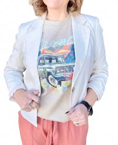 Be Cool Cropped Linen Blazer In Natural In White
