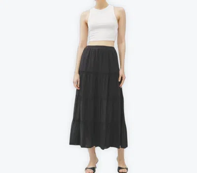 Be Cool Dana Tiered Maxi Skirt In Black