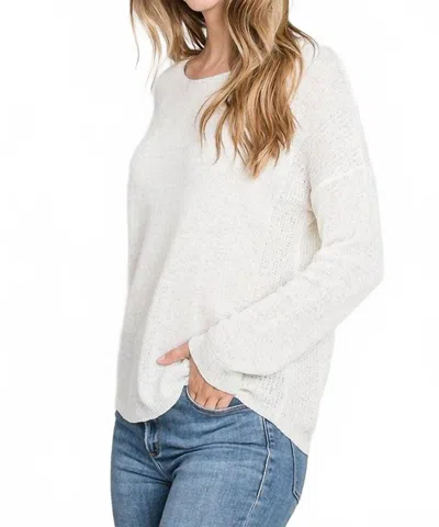 Be Cool Drop Shoulder With Ribbed Detail In Ivory In White