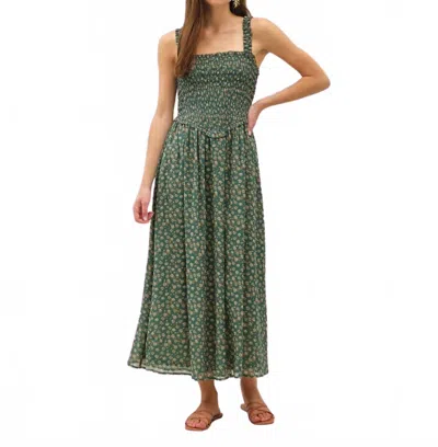 Be Cool Floral Print Midi Dress In Green