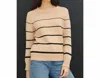 Be Cool Gradient Width Stripe Sweater In Mocha In Brown