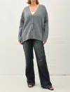 Be Cool Harper Ribbed Cardigan - Plus In Charcoal