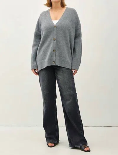 Be Cool Harper Ribbed Cardigan - Plus In Charcoal