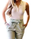 Be Cool Jasmine Collared Sleeveless Top In Ivory In Multi
