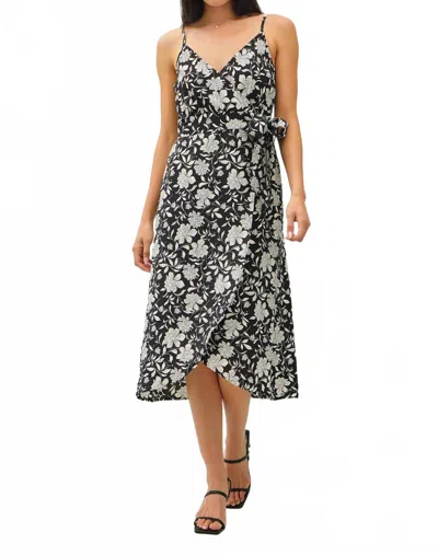 Be Cool Kate Wrap Midi Dress With Waist Tie In Black