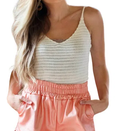 Be Cool Lainee Ribbed Tank In Ivory In White