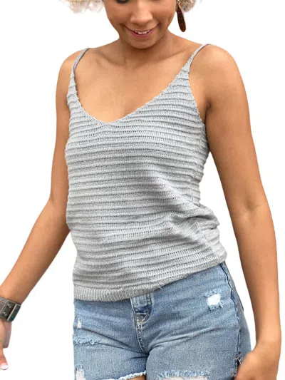 Be Cool Lainee Ribbed Tank In Pewter In Grey