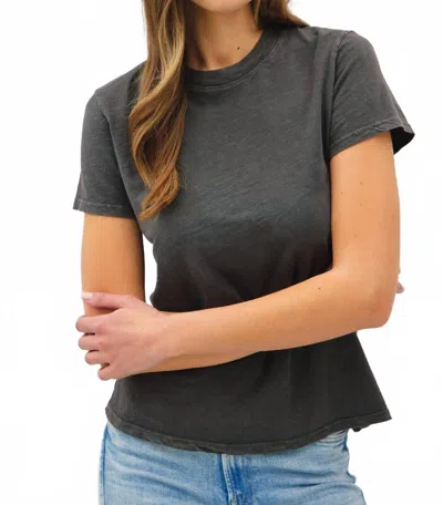 Be Cool Leona Classic Cut Acid Wash Cotton Tee In Charcoal In Gray