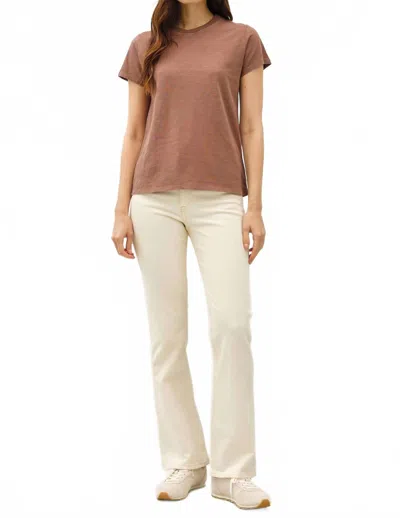 Be Cool Leona Classic Cut Acid Wash Cotton Tee In Chocolate In White