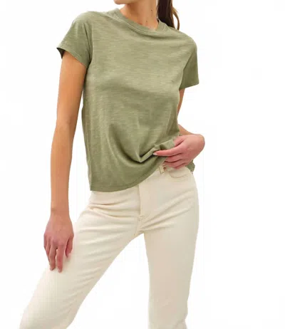 Be Cool Leona Classic Cut Acid Wash Cotton Tee In Fern In Green