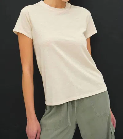 Be Cool Leona Classic Cut Acid Wash Cotton Tee In Stone In Neutral