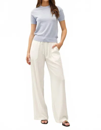 Be Cool Linen Blend Wide Leg Pants In Off-white