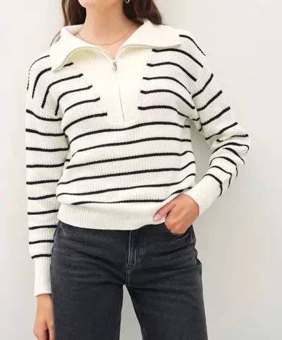 Be Cool Lisa Sweater In White/black In Multi