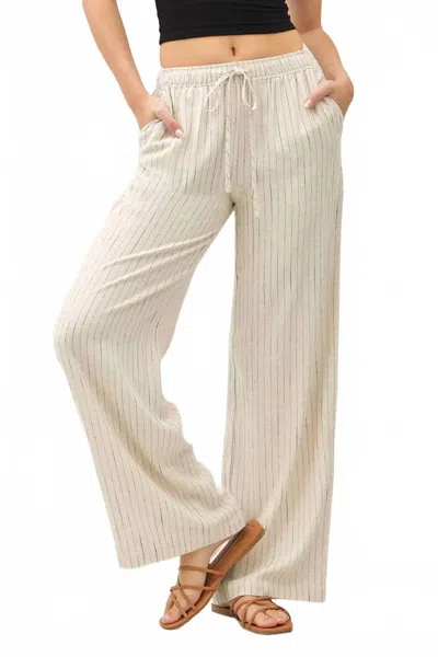 Be Cool Luna Linen Blend Pants In Beige In Neutral