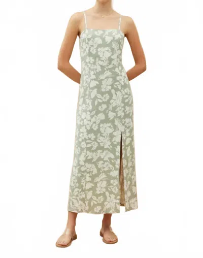 Be Cool Maia Multi Way Maxi Linen Dress In Sage In Green