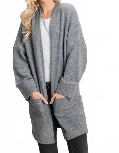 Be Cool Memories Made Oversized Cardigan In Charcoal In Gray