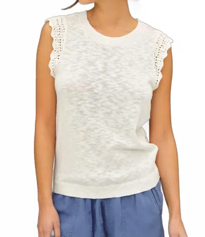 Be Cool Clara Ruffle Sleeve Top In White