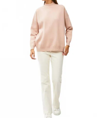 Be Cool Mock Neck Sweater In Light Pink