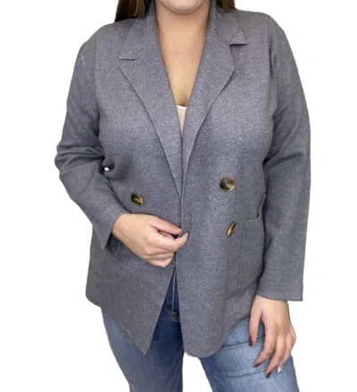 Be Cool Moonlight Workwear Knit Blazer In Grey