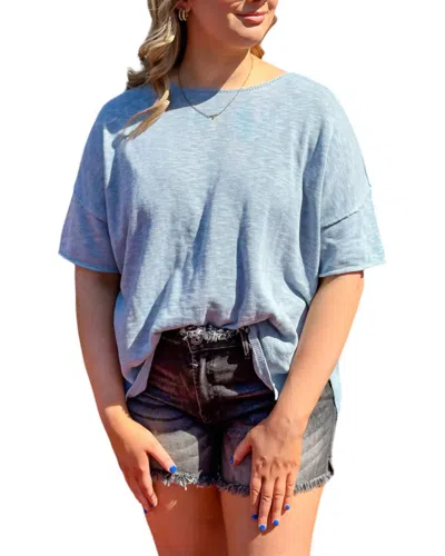 Be Cool Perfect Weather Short Sleeve Sweater Tee In Capri In Blue