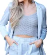 Be Cool Polly Knit Crop Sweater In Slate In Grey