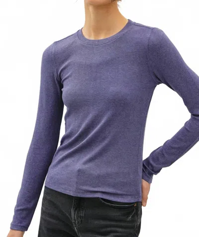 Be Cool Raina Longsleeve Crewneck Top In Blue In Purple
