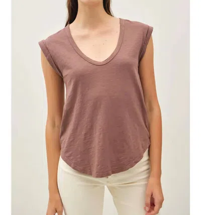Be Cool Rhonnie Cap Sleeve Top In Chocolate In Brown