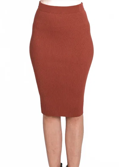Be Cool Ribbed Knit Sweater Skirt In Ginger Cookie In Brown