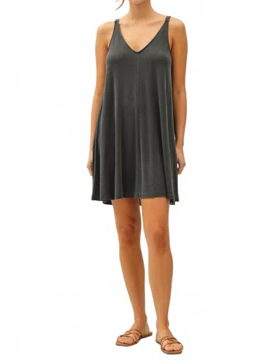 Be Cool Ruby Ribbed Knit Dress In Charcoal In Black