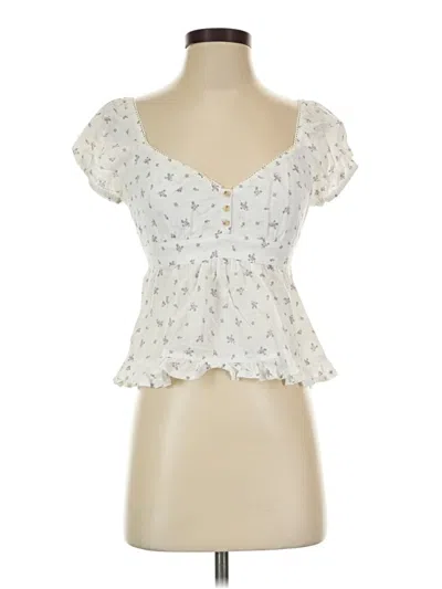 Pre-owned Be Cool Short Sleeve Blouse In White