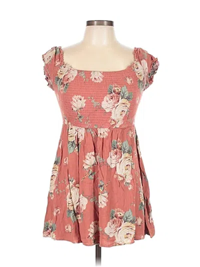 Pre-owned Be Cool Short Sleeve Top Pink Sweetheart Neckline Tops