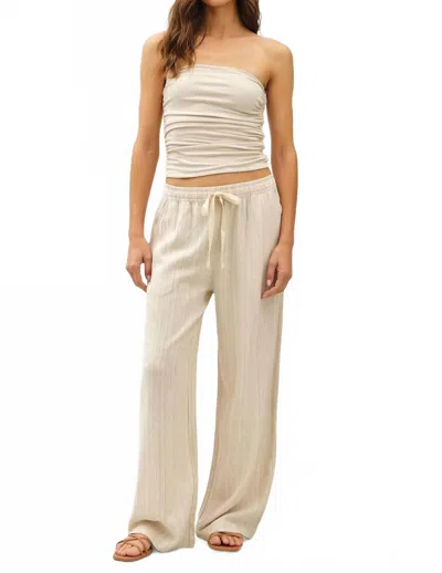 Be Cool Striped Wide Leg Pants In Natural In Neutral