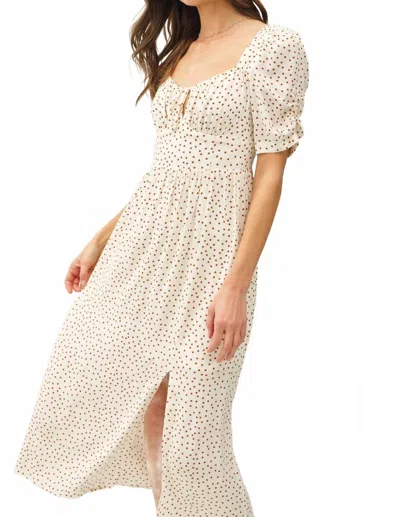Be Cool Sunday Stroll Polka Dot Maxi Dress In Natural Dot In White