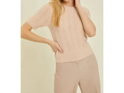 Be Cool Sweater Knit Top In Beige In Brown