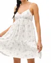 Be Cool Sweet Blossom Tiered Dress In White Denim