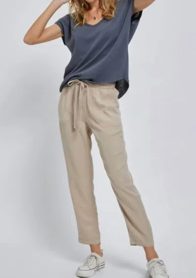 Be Cool Tencel Drawstring Pocket Pant In Sand In Beige