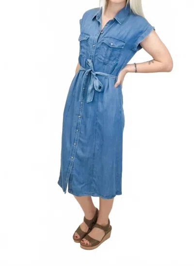 Be Cool Tencel Midi Dress In Blue