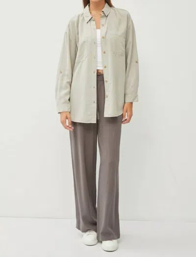 Be Cool The Oversized Tencel Shirt In Sage In Multi